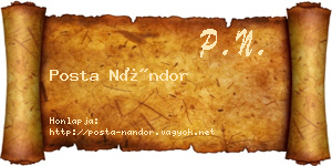 Posta Nándor névjegykártya